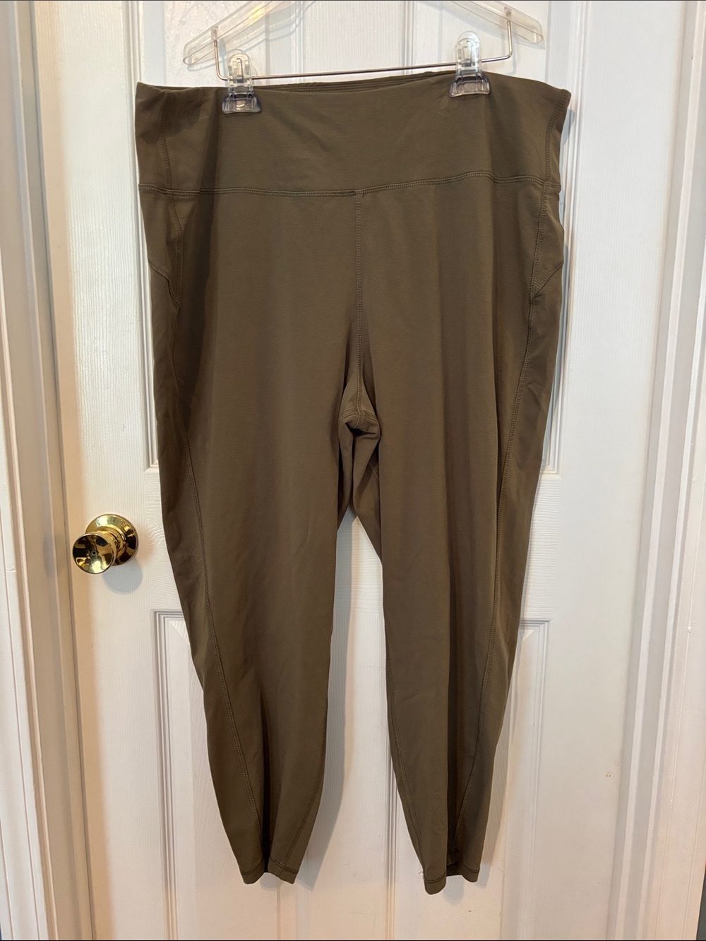 High-Waist Olive Green Leggings size XXL